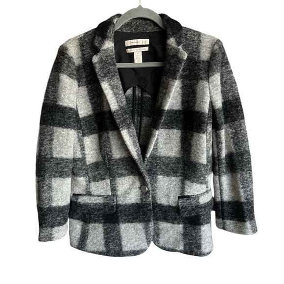 Banana Republic Heritage Womens Size 6 Black Gray Wool Blend Jacket Long Sleeve - Picture 11 of 11